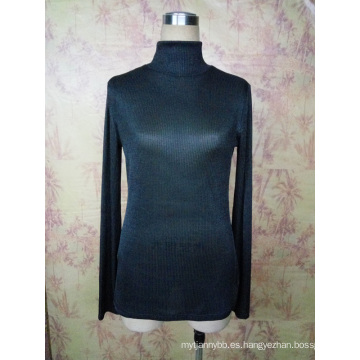 Moda Slim Fitted Turtle Neck Custom Ladies y Girl Tops